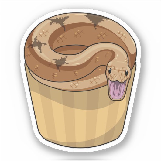 Sticker Serpent avec muffin (Devant)