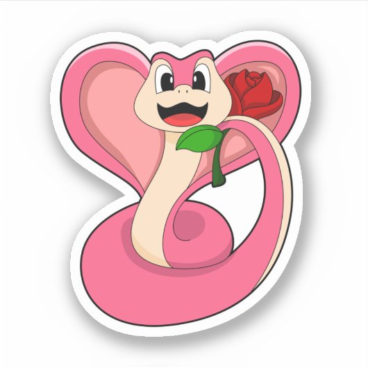 Sticker Serpent avec Rose (Devant)