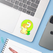 Sticker Serpent avec verre de jus de citron (Ordinateur portable avec iPhone)