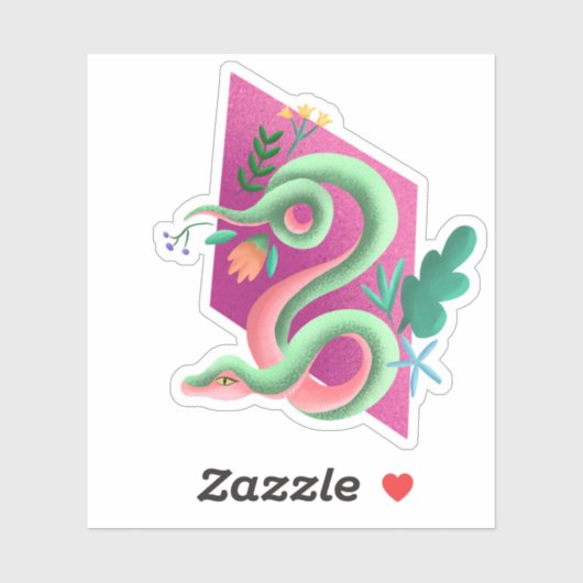 Sticker Serpent coloré (Feuille)