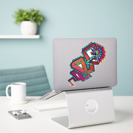 Sticker Serpent coloré (Ordinateur portable sur le bureau)