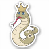 Sticker Serpent comme roi avec Couronne (Devant)