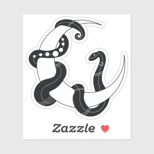 Sticker Serpent de lune (Feuille)