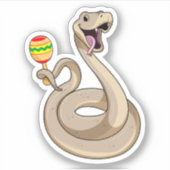 Sticker Serpent en musicien avec Maracas (Devant)