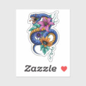 Sticker Serpent et fleur (Feuille)