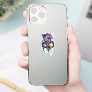Sticker Serpent et fleur