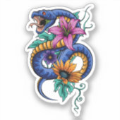 Sticker Serpent et fleur (Recto)