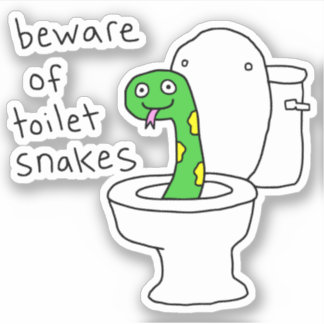 Sticker Serpents de toilettes humour de salle de bain drôl