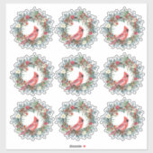 Sticker Serre de pin rustique Cardinal Enveloppe cadeau de (Feuille)