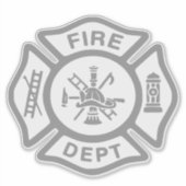 Sticker Service des incendies Insigne de pompier Gris (Devant)