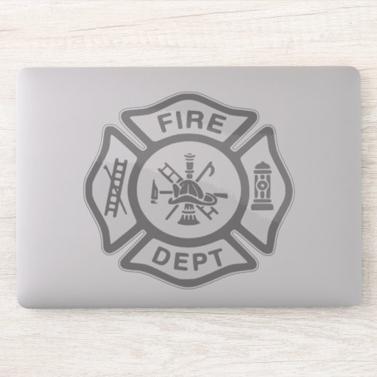 Sticker Service des incendies Insigne de pompier Gris (Ordinateur)
