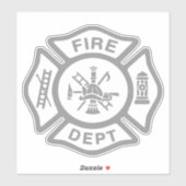 Sticker Service des incendies Insigne de pompier Gris (Feuille)