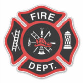 Sticker Service des incendies Insigne de pompier Rouge (Devant)