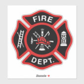 Sticker Service des incendies Insigne de pompier Rouge (Feuille)