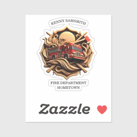 Sticker Service D'Incendie De La Bravoure Et De La Dédicat (Feuille)