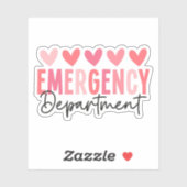 Sticker Service d'urgence Valentines Jour E Infirmière (Feuille)