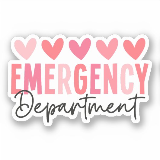 Sticker Service d'urgence Valentines Jour E Infirmière (Devant)