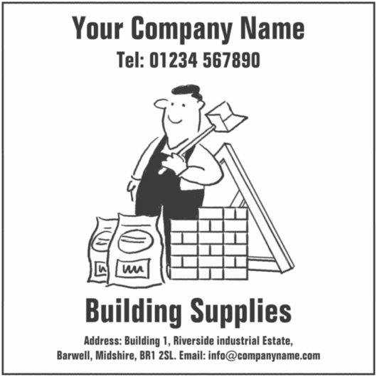 Sticker Services de construction et fournitures de constru (Devant)