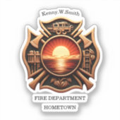 Sticker Services d'incendie Insigne d'honneur Noir et roug (Recto)