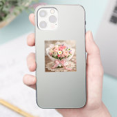 Sticker Serviette de mariage coin floral (Téléphone)