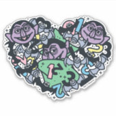 Sticker Sésame Sésame | Comte von Count Doodle Heart (Devant)
