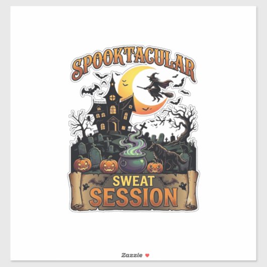 Sticker Session de sudation Spooktacular Maison hantée Sor (Feuille)