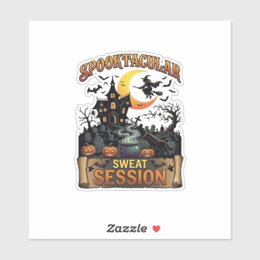 Sticker Session de sudation Spooktacular Maison hantée Sor (Feuille)