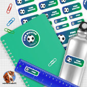Sticker Set - 24 Namensaufkleber Fußball Farbverlauf |