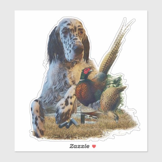 Sticker Set anglais avec faisans, art (Feuille)