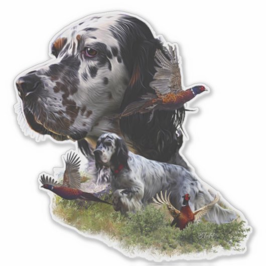 Sticker Set anglais avec faisans, art (Devant)