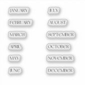 Sticker Set Art Déco des mois de l'année (Devant)