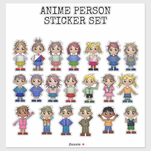 STICKER SET DE BRODERIE ANIME (Feuille)
