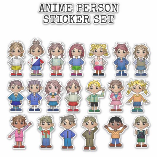 STICKER SET DE BRODERIE ANIME (Devant)