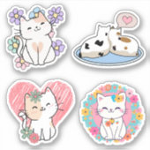 Sticker Set de chats parfaitement adorable étanche (Devant)