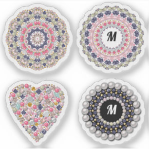 Sticker Set de perles chic, mandala, broche, décoration, p