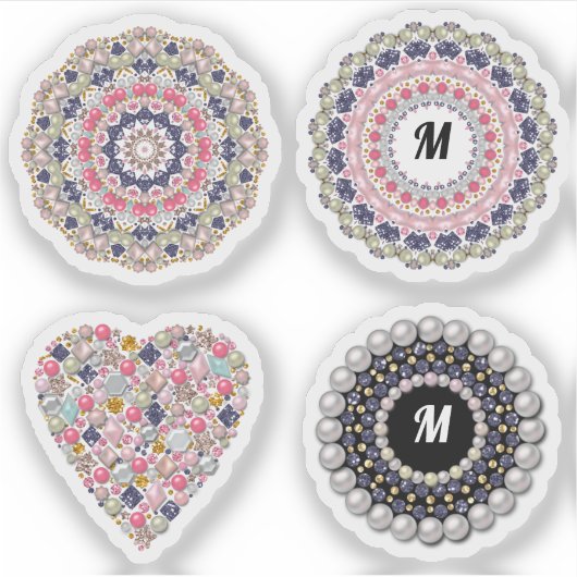 Sticker Set de perles chic, mandala, broche, décoration, p (Devant)