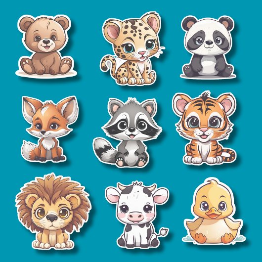 Sticker Set de vinyle imperméable pour bébés animaux