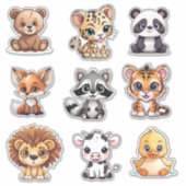 Sticker Set de vinyle imperméable pour bébés animaux (Devant)