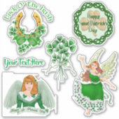 Sticker Set de vinyle Shamrock irlandais Angel (Devant)