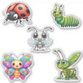 Sticker Set d'insectes Cute Kawaii étanche (Devant)