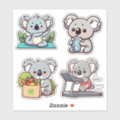 Sticker Set Koala Fit et frais étanche (Feuille)
