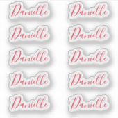 Sticker Set of 10 - Elégant Signature Script Nom Danielle (Devant)