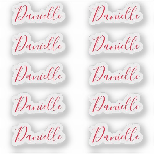 Sticker Set of 10 - Elégant Signature Script Nom Danielle (Devant)