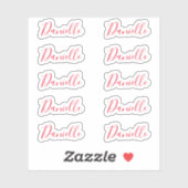 Sticker Set of 10 - Elégant Signature Script Nom Danielle (Feuille)