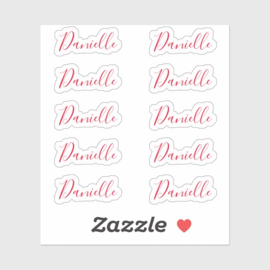 Sticker Set of 10 - Elégant Signature Script Nom Danielle (Feuille)