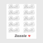 Sticker Set of 10 - Elégant Signature Script Nom Danielle (Feuille)