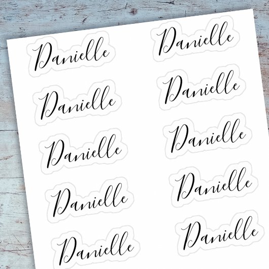 Sticker Set of 10 - Elégant Signature Script Nom Danielle