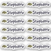 Sticker Set of 12 Cute Turtle Name Labels (Devant)