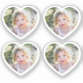 Sticker Set of 4 Cute Heart Custom Photo (Recto)