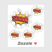 Sticker Set of 5 Super Hero Senior Custom (Feuille)
